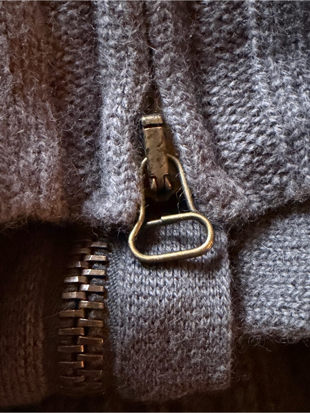 Stella McCartney Cashmere Blend Cable Knit Zip Sweater Jacket Italy Grey L/XL - Picture 5 of 8